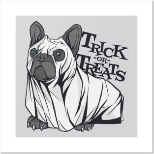 French Bulldog Trick or Treats | Funny Halloween Posters and Art